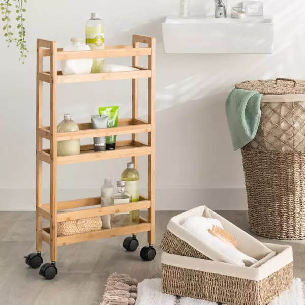 Scaffale 3 ripiani bamb� (H74,5 cm) Pia Naturale