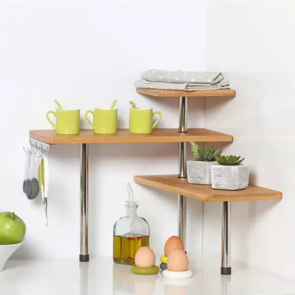 Etag�re d'angle (H39 cm) Vahina Naturelle