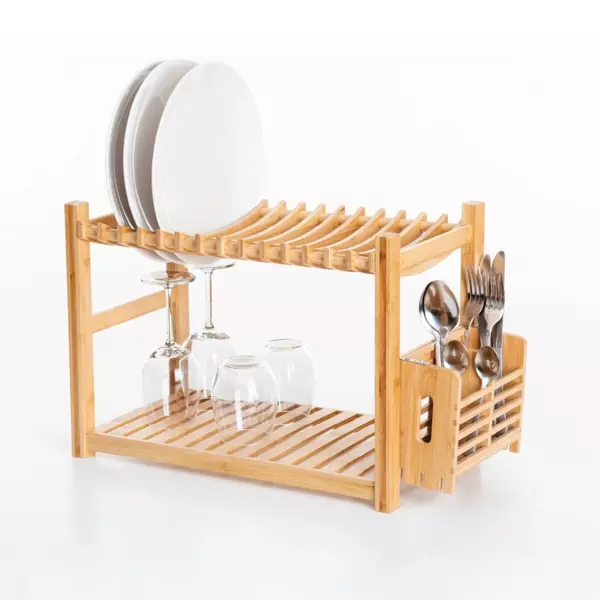 T�rrestativ i bambus med 2 niveauer (53 x 24 cm) Siao Natur