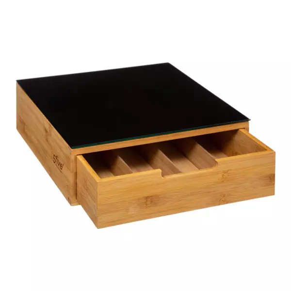 Koffie capsulehouder Black Bamboe Zwart