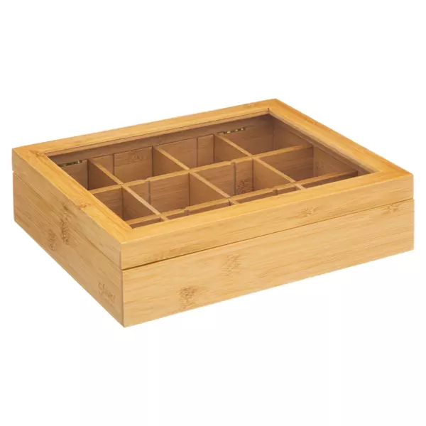 Kasse med 12 aftagelige rum (23 x 28 cm) Bambus Siao