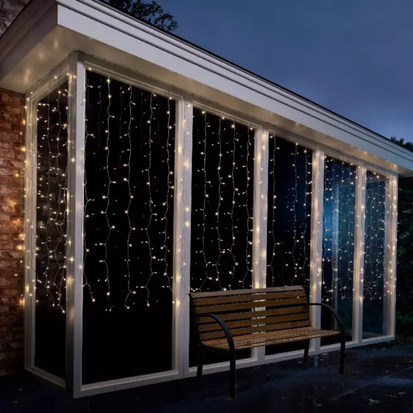 Lysgardin H1,50 m L2,25 m 240 LED Super chaser Varm hvid