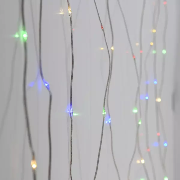 Lichtervorhang H1,90 m L1,90 m Mehrfarbig 400 Micro LEDs