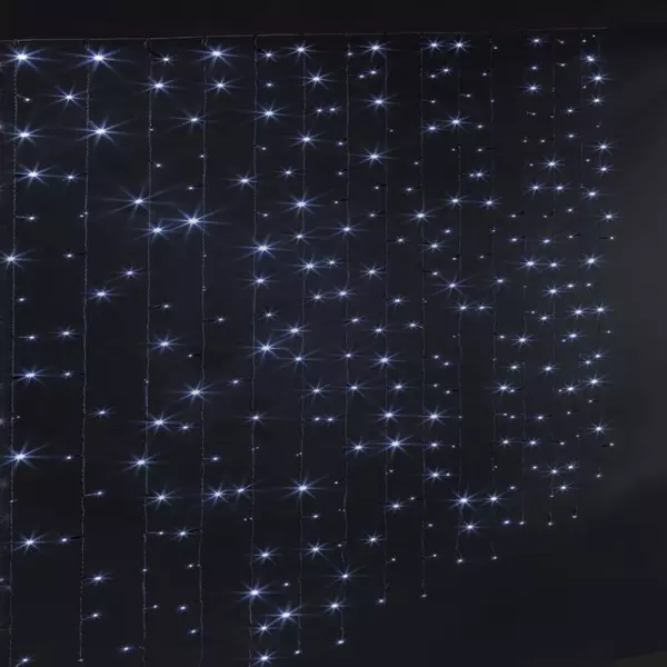 Lichtgordijn op batterijen H2 m L1,50 m Koud wit 300 LED