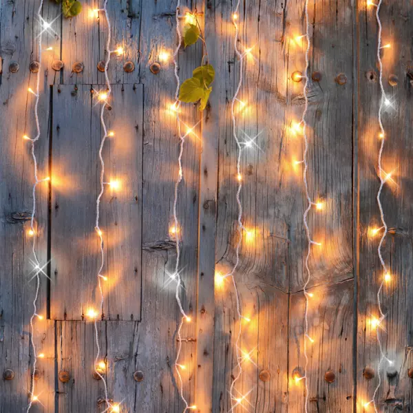 Koppelbaar lichtgordijn H2 m L2 m Flashing light warm wit en koud wit 96 LED