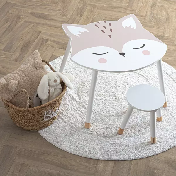 Table enfant bois (H43 cm) Douceur Renard Blanche