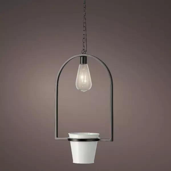 Cache-pot lumineux � suspendre (H102 cm) LED Melya - Blanc