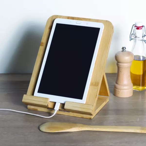 Soporte tableta de madera Beige
