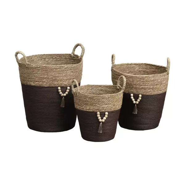 Lot de 3 paniers � linge (H45 cm) Jya Taupe