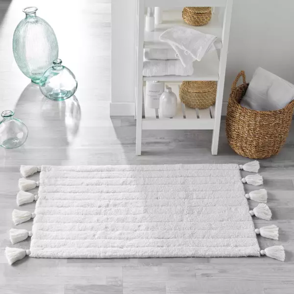 Tapis de bain coton (50 x 80 cm) Minatis Blanc