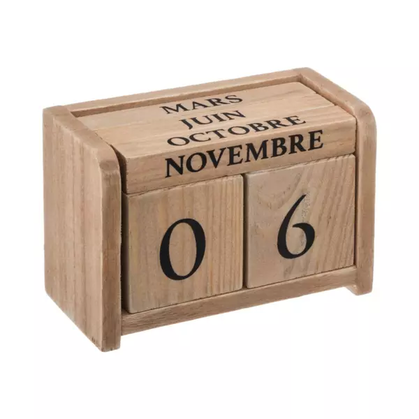 Evig kalender i tr� (H7,5 cm) Colonial