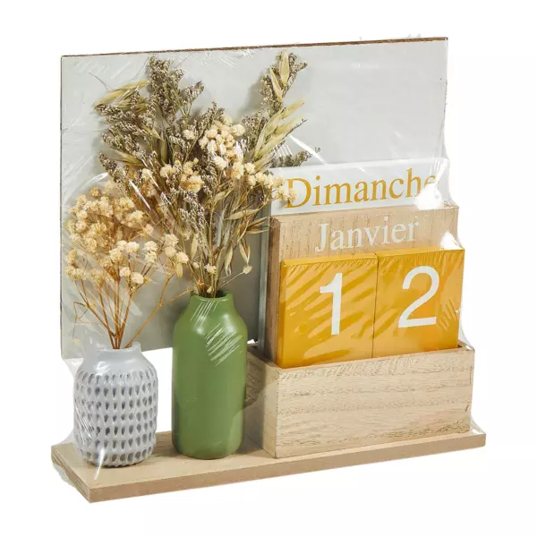 Calendrier perpetuel (24 x H17 cm) Fleurs s�ch�es