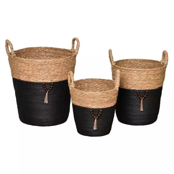 S�t af 3 vasket�jskurve (H45 cm) Jya Sort