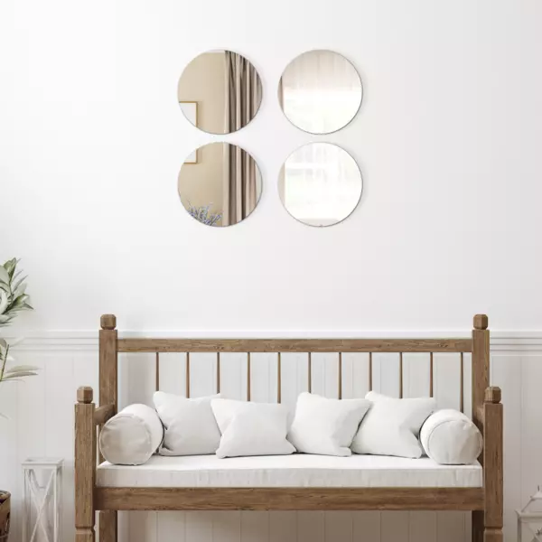 Lot de 4 miroirs adh�sifs (D30 cm) Ronds 