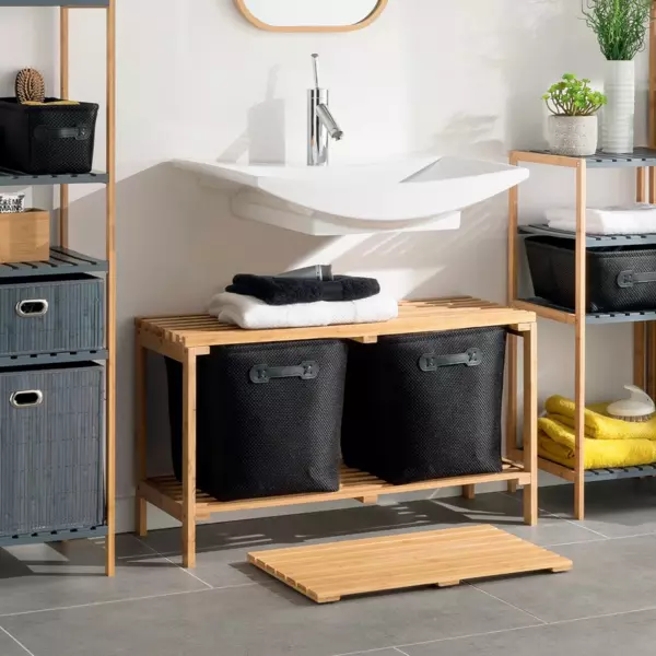 Tapis de bain caillebotis Nadine Bambou