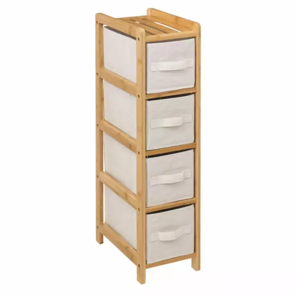 Meuble �troit paniers 4 niveaux (19 x H78.5 cm) Tidy box Ecru