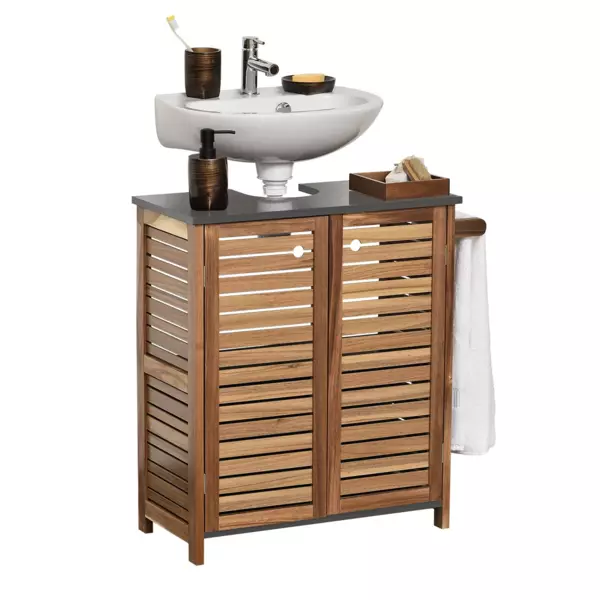 Mobile sotto lavabo con porta asciugamani El�ment Acacia