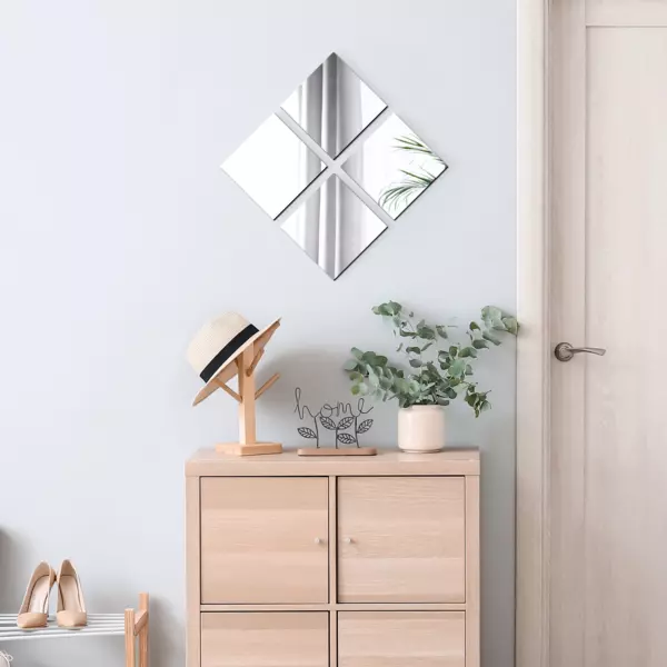 Qeenmy 4 Stück Spiegel aus Glas HD DIY Wandspiegel Lang