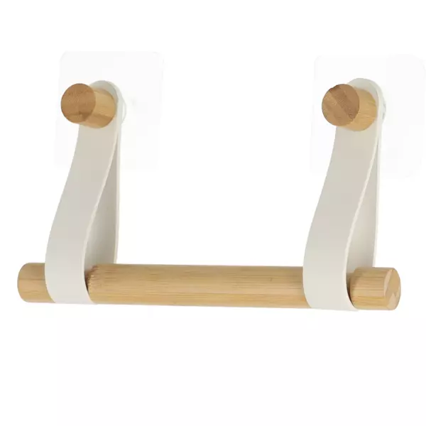Toilettenpapierhalter zum Kleben Kunstleder Easy Chic Wei�