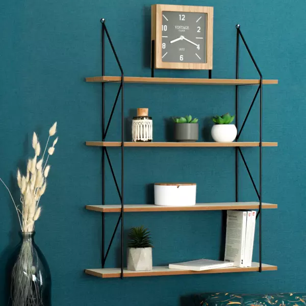Etagère murale 4 niveaux (60 x H80 cm) Iris Noir