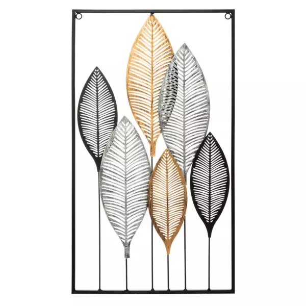 Decoraci�n mural Hojas Negro y oro