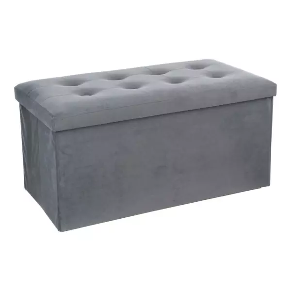 Pouf doppio contenitore Lisandro Velluto Grigio