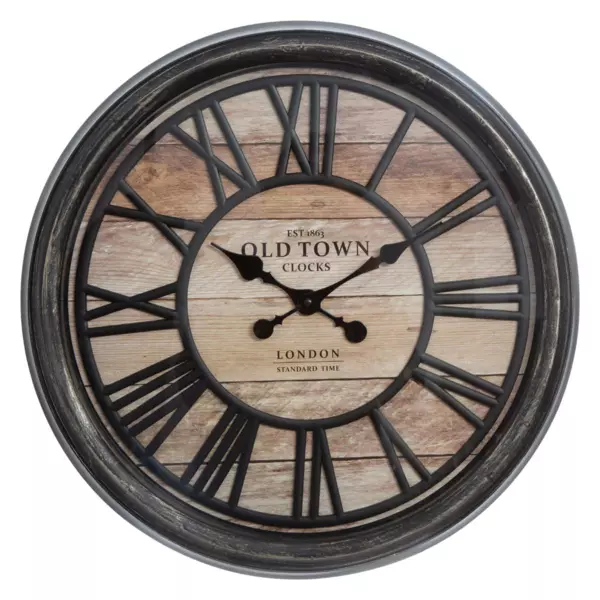 Horloge murale (D50 cm) Old Town Marron patin�