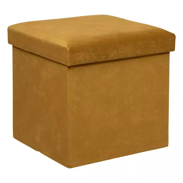Puf para ordenar Lilou Amarillo mostaza
