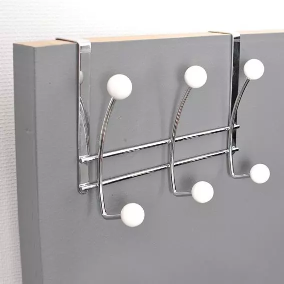 T�rgarderobe mit 6 Haken Wei�