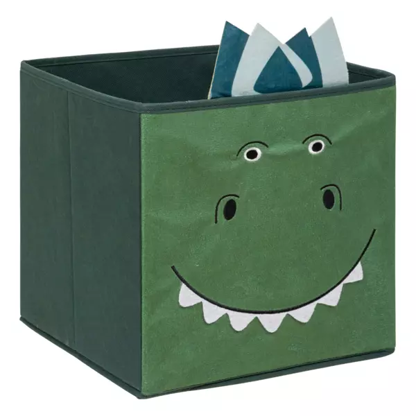 B�rneopbevaringskurv (29 x 29 cm) Dino Gr�n