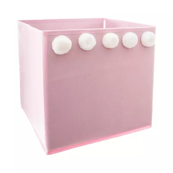 Panier de rangement enfant (29 x 29 cm) 5 Pompons Rose