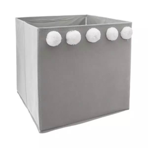 Faltbox 5 Pompons Grau