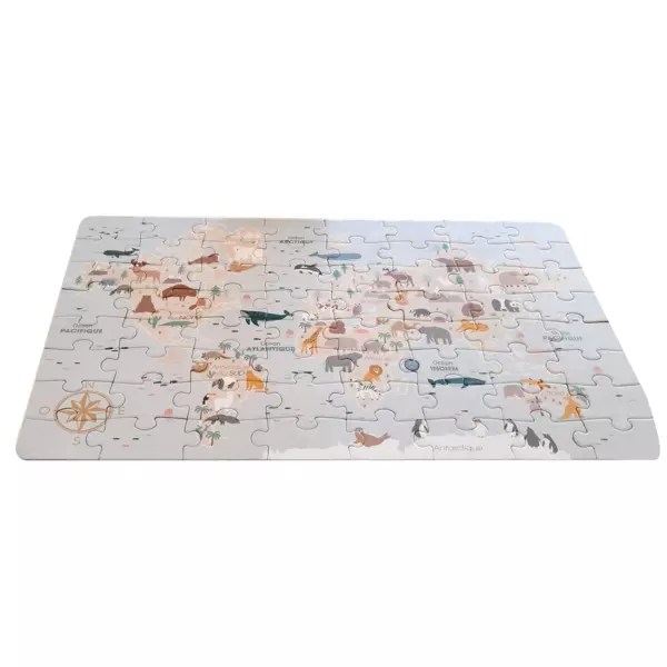 Puzzle per bambini 64 pezzi Il giro del mondo Multicolore