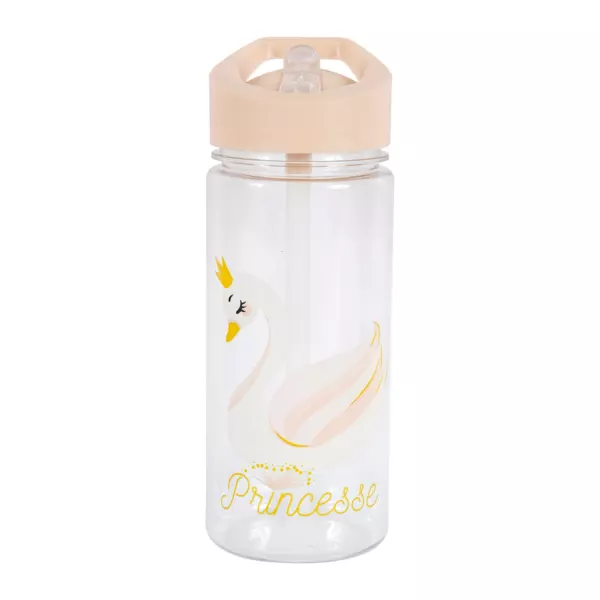 B�rneflaske i plastik (17,5 cm) Lyser�d Svane