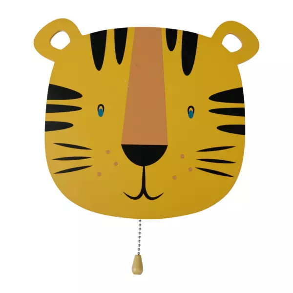 Applique murale enfant bois (25 x 24 cm) Tigre Orange