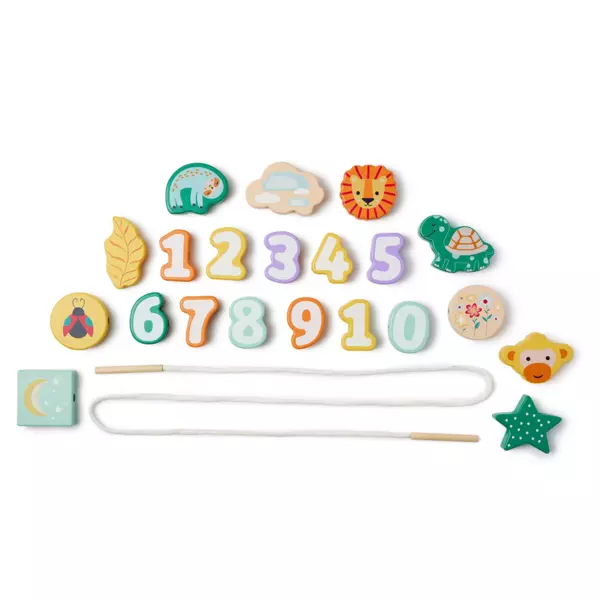 Set di perline in legno Animali Multicolore