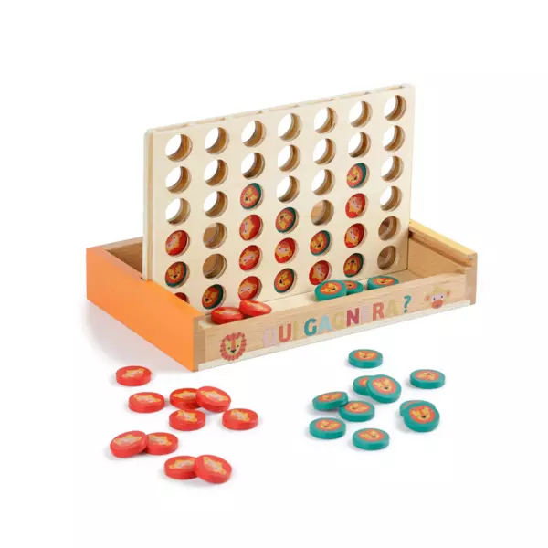 Houten 4-op-een-rij spel Meerkleurig
