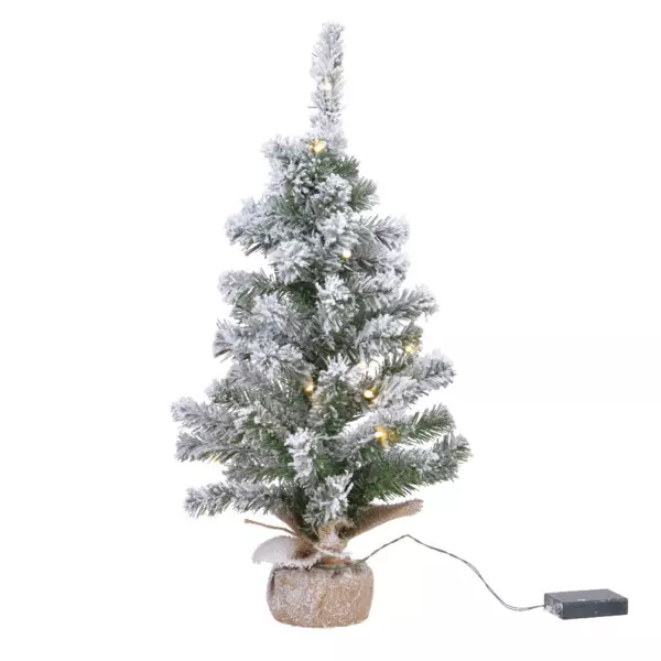 Sapin artificiel de table pr�-illumin� (H60 cm) Royal Vert enneig�