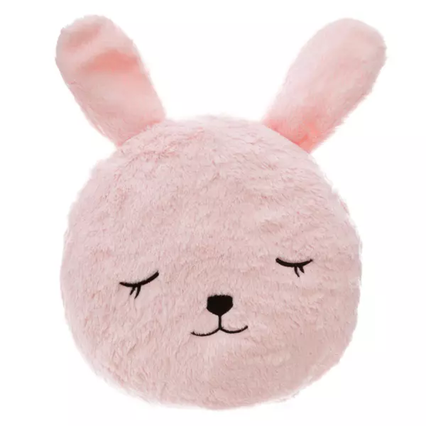 Cuscino ecopelliccia bambini (27 cm) Coniglio Rosa