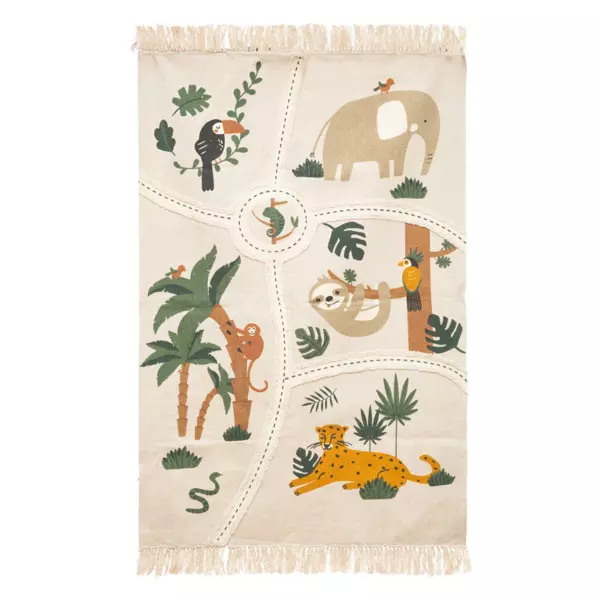 Baumwollteppich (150 cm) Carte jungle Mehrfarbig