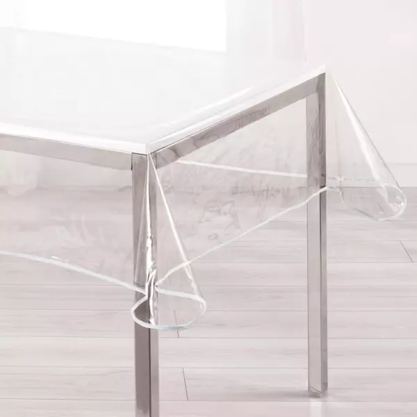 Tafelzeil rechthoekig transparant (L240 cm) Garden / Wit