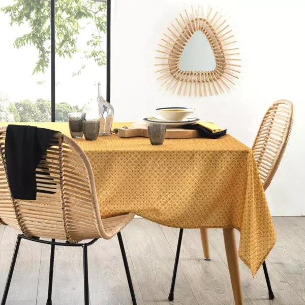 Rechteckige Tischdecke (L240 cm) mit Fleckschutz Paty Ockergelb