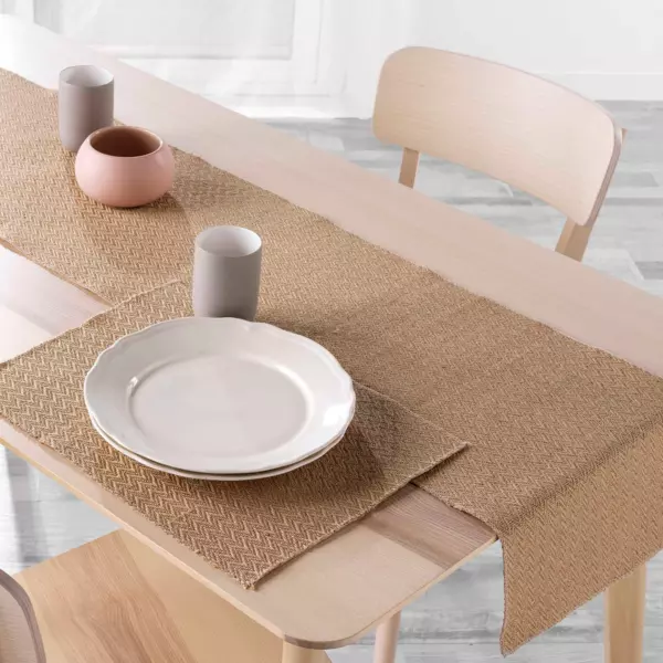 Tischl�ufer aus Jute (140 cm) Modalie Beige