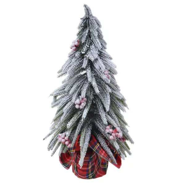 Sapin artificiel de table (H27 cm) Baies et tartan �cossais