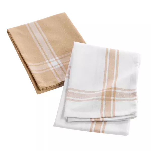 Set di 2 strofinacci cotone riciclato Cuisiline Beige