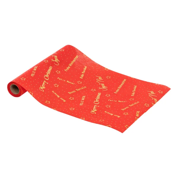 Bordl�ber Jul (500 x 28 cm) Besked R�d og guld