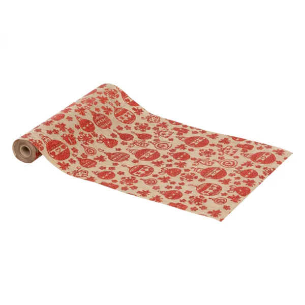 Jute borddug (300 x 28 cm) Julekugler R�d