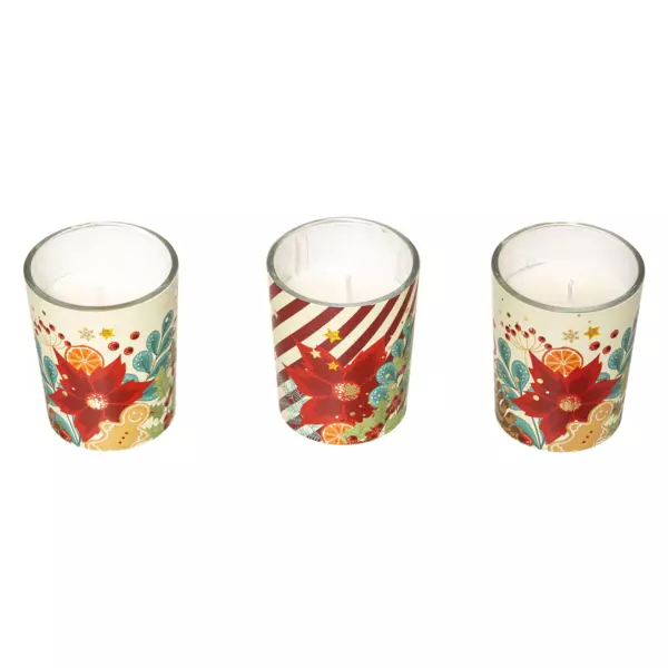 Set van 3 theelichthouders Flora Veelkleurig