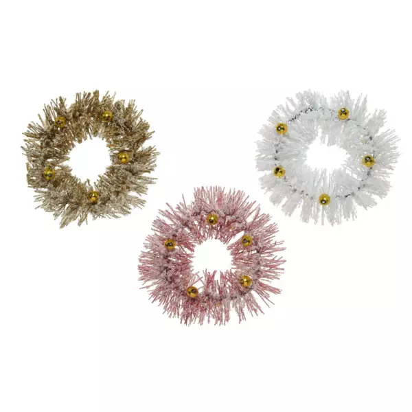 S�t med 3 dekorative kranser (D6,5 cm) Festive