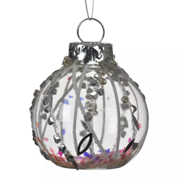 Lot de 6 porte-nom ou menu Interieur paillettes Transparent